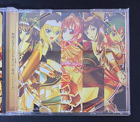 戦国乙女楽曲アレンジアルバムCD「零式 TYPE-0」：CDを外した後ろのイラスト